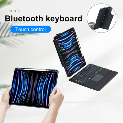 T129-AS For iPad Air 13 2025 / Pro 12.9 2022 / 2021 / 2020 / 2018 Touch Backlight Split Type Bluetooth Keyboard Leather Case - For iPad Pro by buy2fix | Online Shopping UK | buy2fix