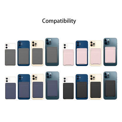 For iPhone 13 Series / iPhone 12 Series Silicone Wallet Pouch Card Case Anti-degaussing Card Holder Magsafing Magnetic Sticker(Pink) - Adhesive Card Holders by buy2fix | Online Shopping UK | buy2fix
