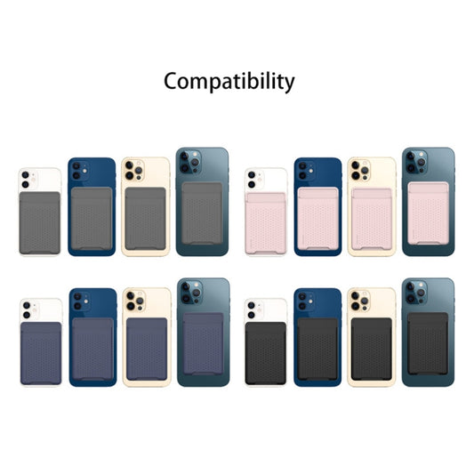 For iPhone 13 Series / iPhone 12 Series Silicone Wallet Pouch Card Case Anti-degaussing Card Holder Magsafing Magnetic Sticker(Pink) - Adhesive Card Holders by buy2fix | Online Shopping UK | buy2fix