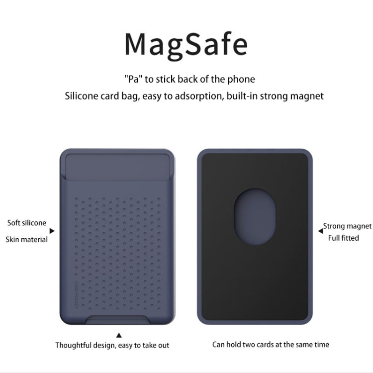 For iPhone 13 Series / iPhone 12 Series Silicone Wallet Pouch Card Case Anti-degaussing Card Holder Magsafing Magnetic Sticker(Pink) - Adhesive Card Holders by buy2fix | Online Shopping UK | buy2fix
