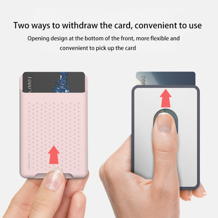For iPhone 13 Series / iPhone 12 Series Silicone Wallet Pouch Card Case Anti-degaussing Card Holder Magsafing Magnetic Sticker(Pink) - Adhesive Card Holders by buy2fix | Online Shopping UK | buy2fix