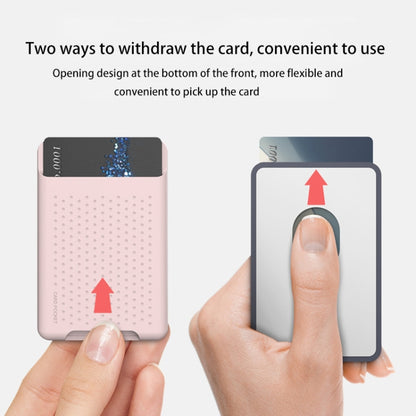 For iPhone 13 Series / iPhone 12 Series Silicone Wallet Pouch Card Case Anti-degaussing Card Holder Magsafing Magnetic Sticker(Pink) - Adhesive Card Holders by buy2fix | Online Shopping UK | buy2fix