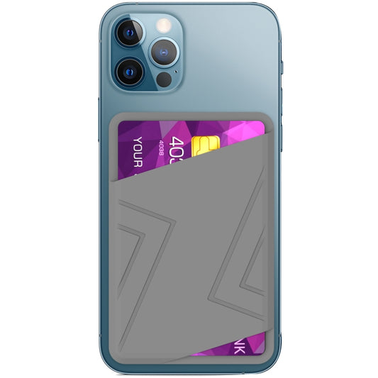 For iPhone 13 Series / iPhone 12 Series Silicone Wallet Pouch Card Case Magsafing Card Holder(Grey) - Adhesive Card Holders by buy2fix | Online Shopping UK | buy2fix