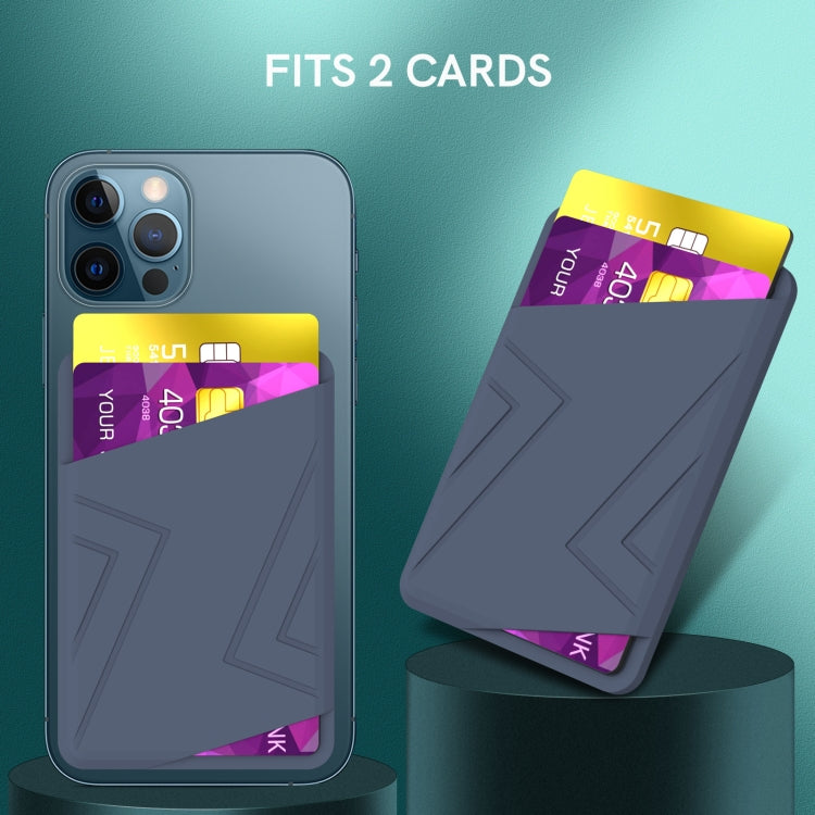 For iPhone 13 Series / iPhone 12 Series Silicone Wallet Pouch Card Case Magsafing Card Holder(Blue) - Adhesive Card Holders by buy2fix | Online Shopping UK | buy2fix
