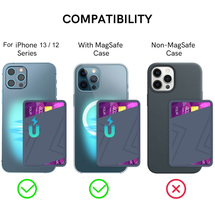 For iPhone 13 Series / iPhone 12 Series Silicone Wallet Pouch Card Case Magsafing Card Holder(Grey) - Adhesive Card Holders by buy2fix | Online Shopping UK | buy2fix