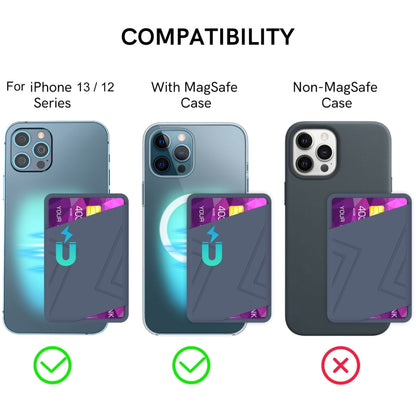 For iPhone 13 Series / iPhone 12 Series Silicone Wallet Pouch Card Case Magsafing Card Holder(Blue) - Adhesive Card Holders by buy2fix | Online Shopping UK | buy2fix