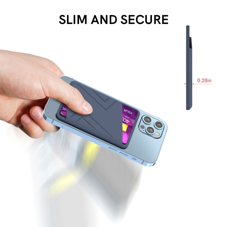 For iPhone 13 Series / iPhone 12 Series Silicone Wallet Pouch Card Case Magsafing Card Holder(Grey) - Adhesive Card Holders by buy2fix | Online Shopping UK | buy2fix