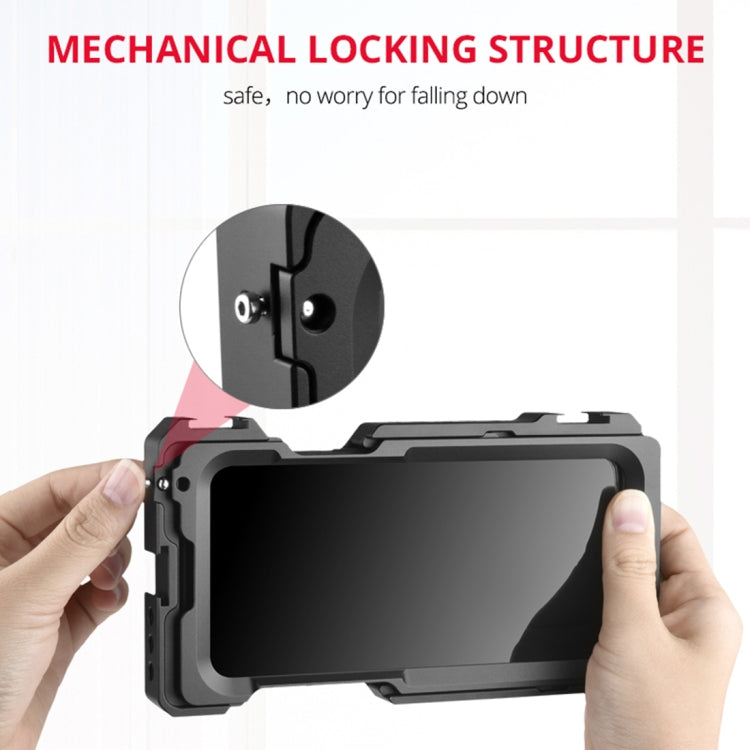 For iPhone 11 Pro Max YELANGU C23 Video Camera Cage Stabilizer with PC Case (Black) - iPhone 11 Pro Max Cases by YELANGU | Online Shopping UK | buy2fix
