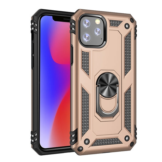 Armor Shockproof TPU + PC Protective Case for iPhone 11 Pro Max, with 360 Degree Rotation Holder(Gold) by buy2fix