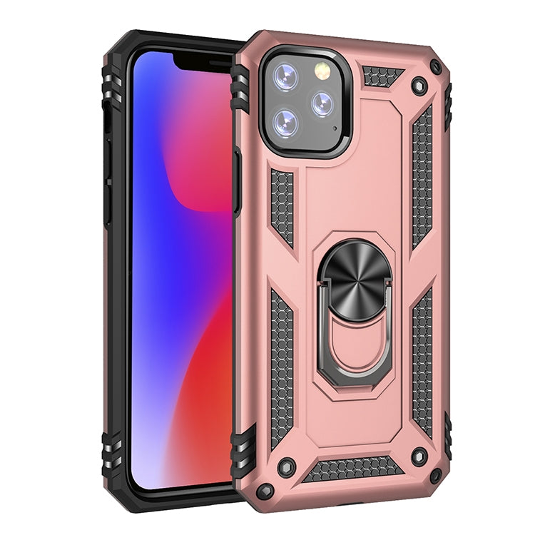 Armor Shockproof TPU + PC Protective Case for iPhone 11 Pro Max, with 360 Degree Rotation Holder(Rose Gold) by buy2fix