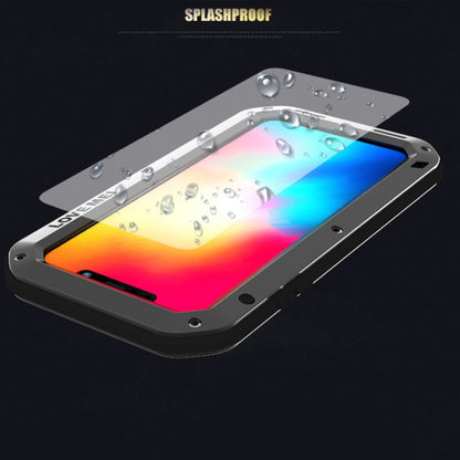 For iPhone XS Max LOVE MEI Powerful Dustproof Shockproof Anti-slip Metal + Silicone Combination Case(Black) by LOVE MEI