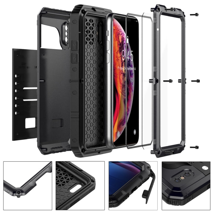 For iPhone XS Max Waterproof Dustproof Shockproof Zinc Alloy + Silicone Case (Black) - More iPhone Cases by buy2fix | Online Shopping UK | buy2fix