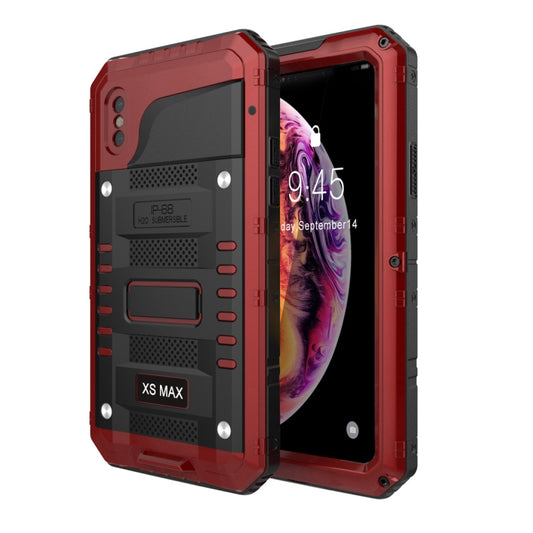 For iPhone XS Max Waterproof Dustproof Shockproof Zinc Alloy + Silicone Case (Red) - More iPhone Cases by buy2fix | Online Shopping UK | buy2fix
