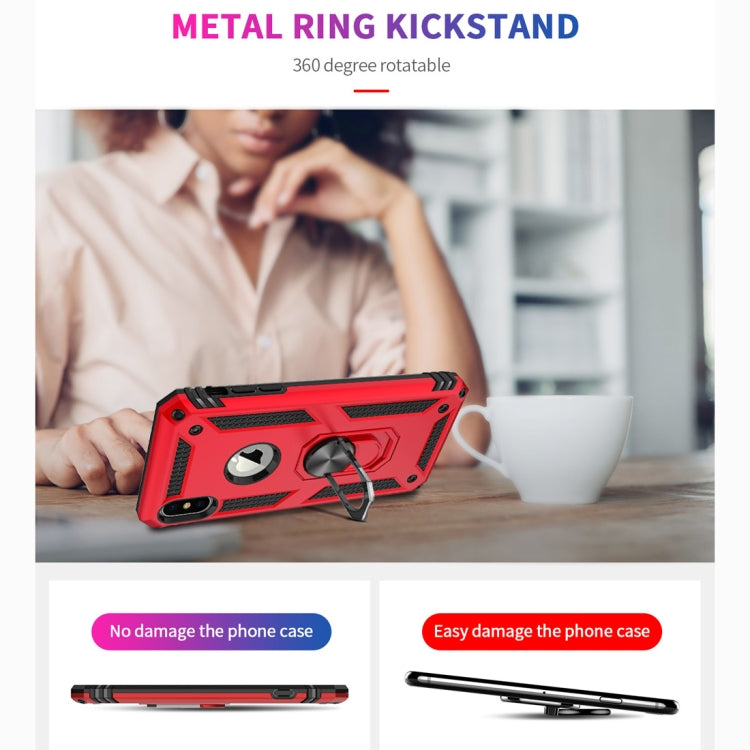 For iPhone XS Max Armor Shockproof TPU + PC Protective Case with 360 Degree Rotation Holder (Red) by buy2fix