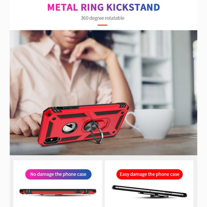 For iPhone XS Max Armor Shockproof TPU + PC Protective Case with 360 Degree Rotation Holder (Red) by buy2fix