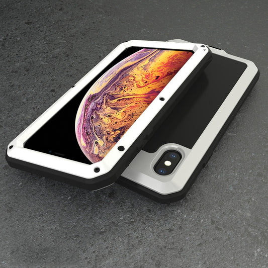 For iPhone XS Max Waterproof Dustproof Shockproof Aluminum Alloy + Tempered Glass + Silicone Case (Silver) - More iPhone Cases by buy2fix | Online Shopping UK | buy2fix