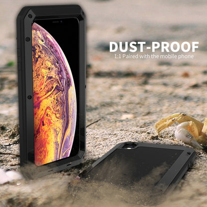 For iPhone XS Max Waterproof Dustproof Shockproof Aluminum Alloy + Tempered Glass + Silicone Case (Silver) - More iPhone Cases by buy2fix | Online Shopping UK | buy2fix