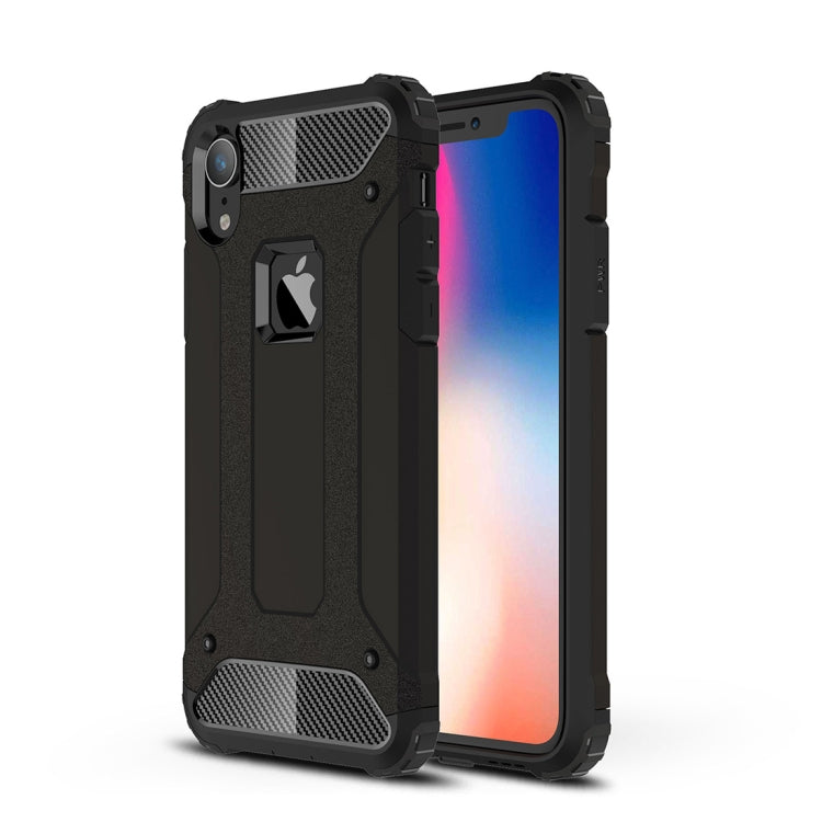 For iPhone XR TPU + PC Armor Combination Back Cover Case(Black) by buy2fix