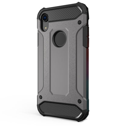 For iPhone XR TPU + PC Armor Combination Back Cover Case (Grey) by buy2fix