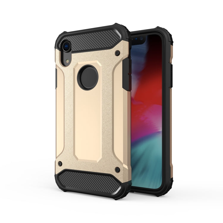 For iPhone XR TPU + PC Armor Combination Back Cover Case (Gold) by buy2fix