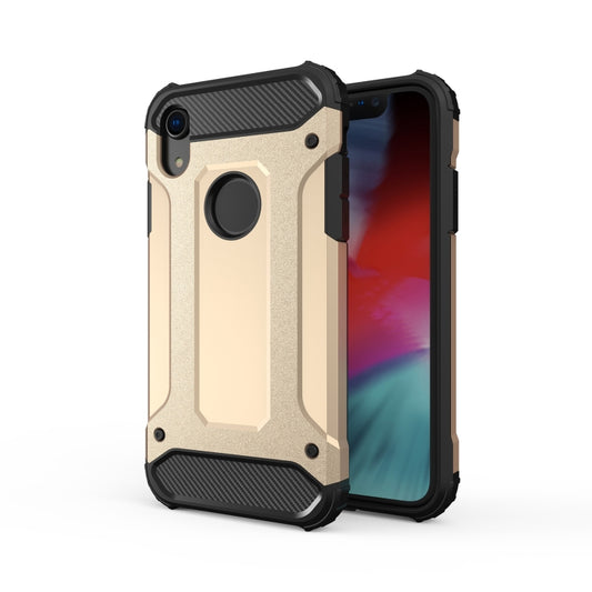 For iPhone XR TPU + PC Armor Combination Back Cover Case (Gold) by buy2fix