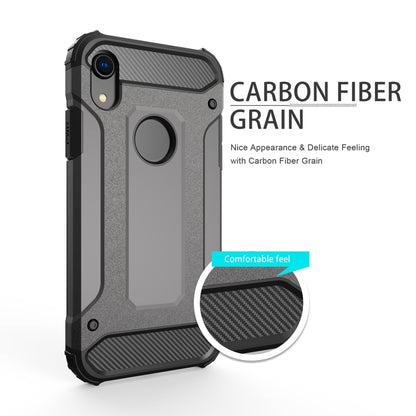 For iPhone XR TPU + PC Armor Combination Back Cover Case(Silver) by buy2fix