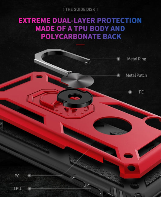 For iPhone XR Sergeant Armor Shockproof TPU + PC Protective Case with 360 Degree Rotation Holder (Blue) by buy2fix