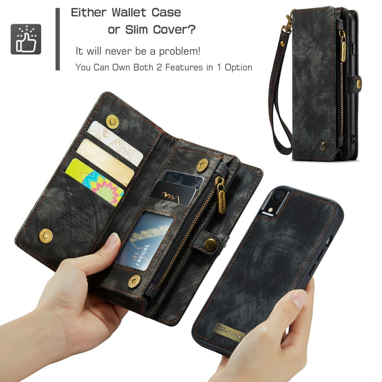 For iPhone XR CaseMe Detachable Multifunctional Horizontal Flip Leather Case with Card Slot & Holder & Zipper Wallet & Photo Frame (Black) - More iPhone Cases by CaseMe | Online Shopping UK | buy2fix
