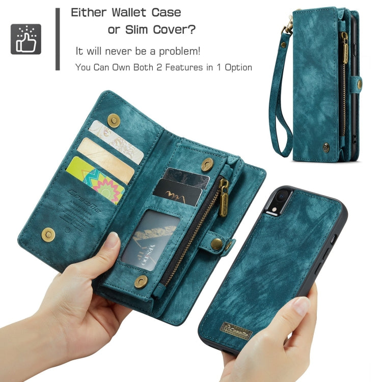 For iPhone XR CaseMe Detachable Multifunctional Horizontal Flip Leather Case with Card Slot & Holder & Zipper Wallet & Photo Frame (Blue) - More iPhone Cases by CaseMe | Online Shopping UK | buy2fix