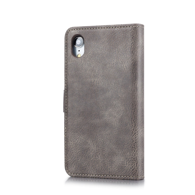 For iPhone XR DG.MING Crazy Horse Texture Flip Detachable Magnetic Leather Case with Holder & Card Slots & Wallet (Grey) - More iPhone Cases by DG.MING | Online Shopping UK | buy2fix