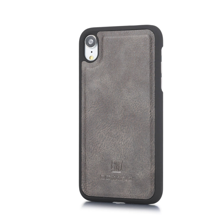For iPhone XR DG.MING Crazy Horse Texture Flip Detachable Magnetic Leather Case with Holder & Card Slots & Wallet (Grey) - More iPhone Cases by DG.MING | Online Shopping UK | buy2fix