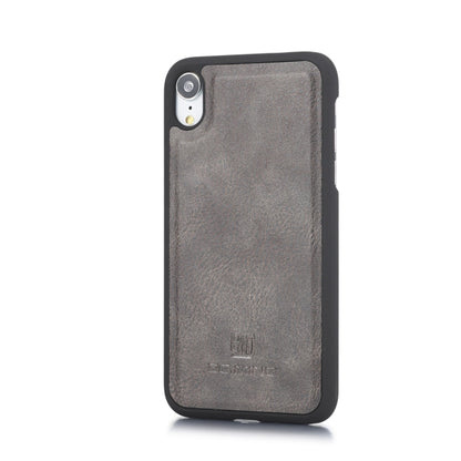 For iPhone XR DG.MING Crazy Horse Texture Flip Detachable Magnetic Leather Case with Holder & Card Slots & Wallet (Grey) - More iPhone Cases by DG.MING | Online Shopping UK | buy2fix