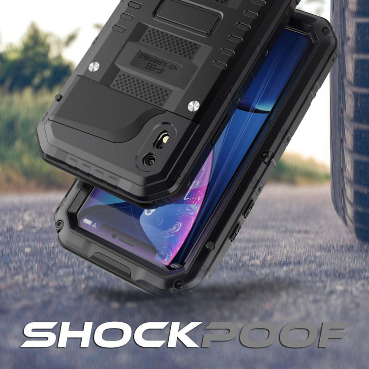 For iPhone XR Waterproof Dustproof Shockproof Zinc Alloy + Silicone Case (Black) - More iPhone Cases by buy2fix | Online Shopping UK | buy2fix