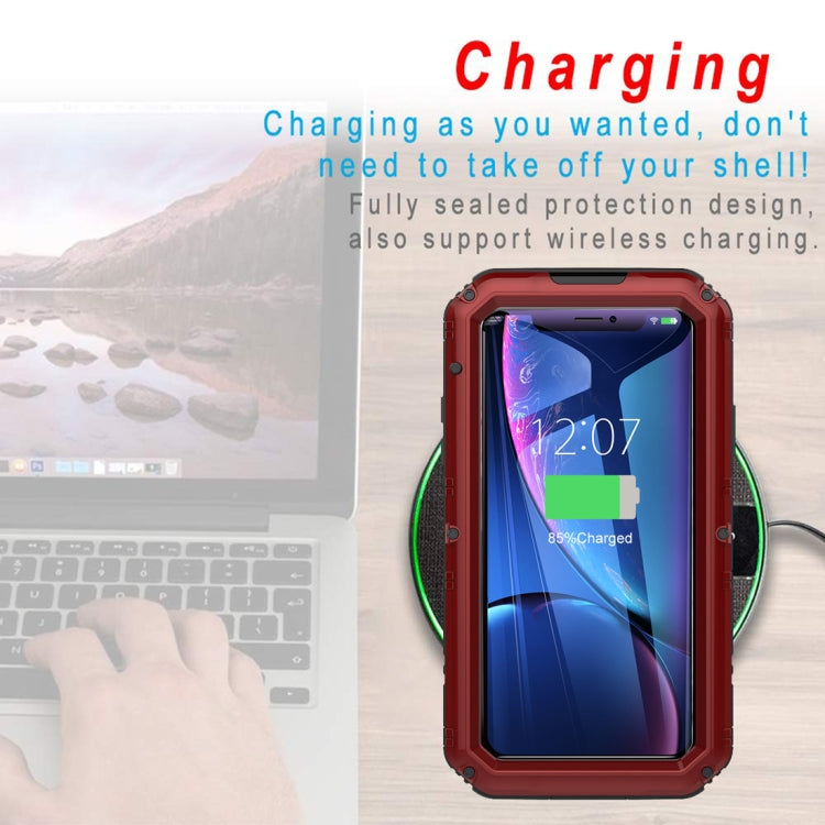 For iPhone XR Waterproof Dustproof Shockproof Zinc Alloy + Silicone Case (Red) - More iPhone Cases by buy2fix | Online Shopping UK | buy2fix