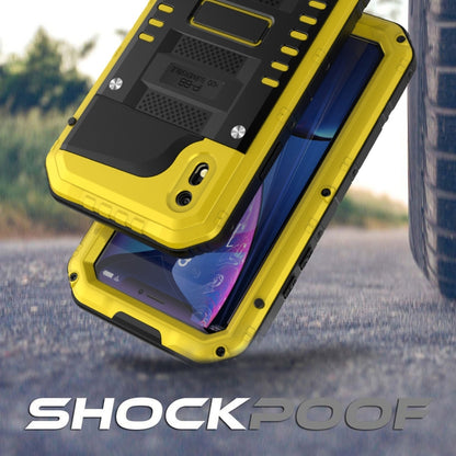 For iPhone XR Waterproof Dustproof Shockproof Zinc Alloy + Silicone Case (Yellow) - More iPhone Cases by buy2fix | Online Shopping UK | buy2fix
