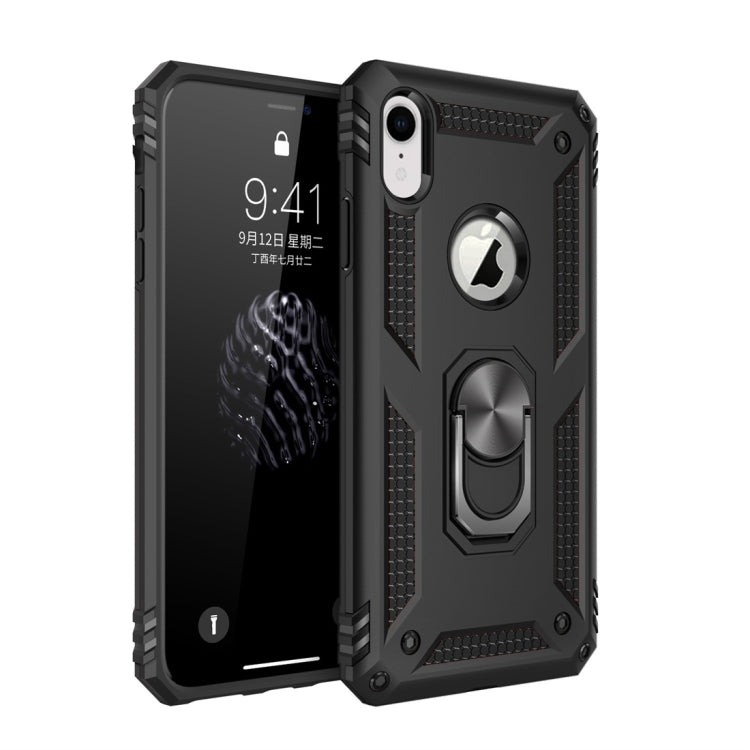 For iPhone XR Armor Shockproof TPU + PC Protective Case with 360 Degree Rotation Holder (Black) by buy2fix