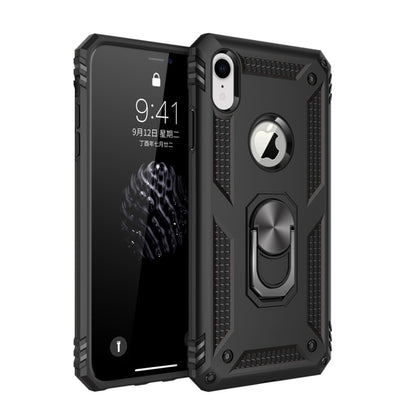For iPhone XR Armor Shockproof TPU + PC Protective Case with 360 Degree Rotation Holder (Black) by buy2fix