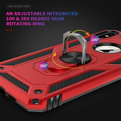 For iPhone X / XS Sergeant Armor Shockproof TPU + PC Protective Case with 360 Degree Rotation Holder (Blue) by buy2fix