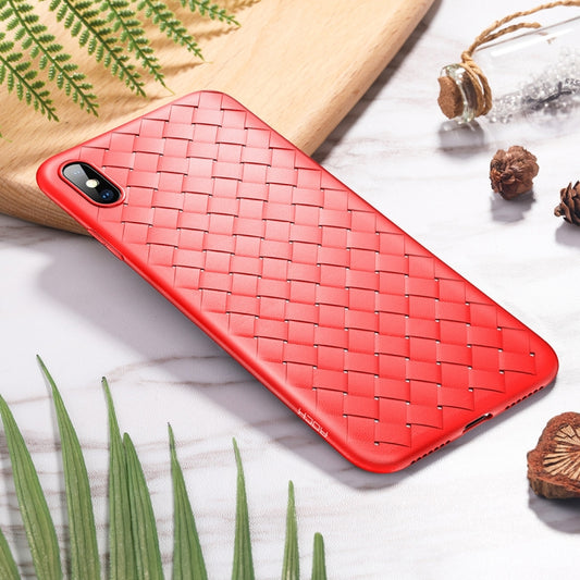 For iPhone XS ROCK Slim Weave Style TPU Soft Case(Red) - More iPhone Cases by ROCK | Online Shopping UK | buy2fix