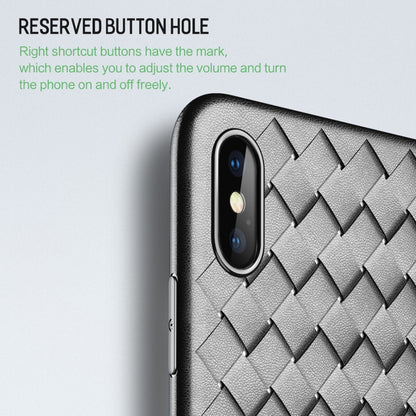 For iPhone XS ROCK Slim Weave Style TPU Soft Case(Red) - More iPhone Cases by ROCK | Online Shopping UK | buy2fix