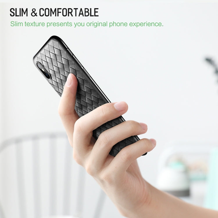 For iPhone XS ROCK Slim Weave Style TPU Soft Case(Red) - More iPhone Cases by ROCK | Online Shopping UK | buy2fix