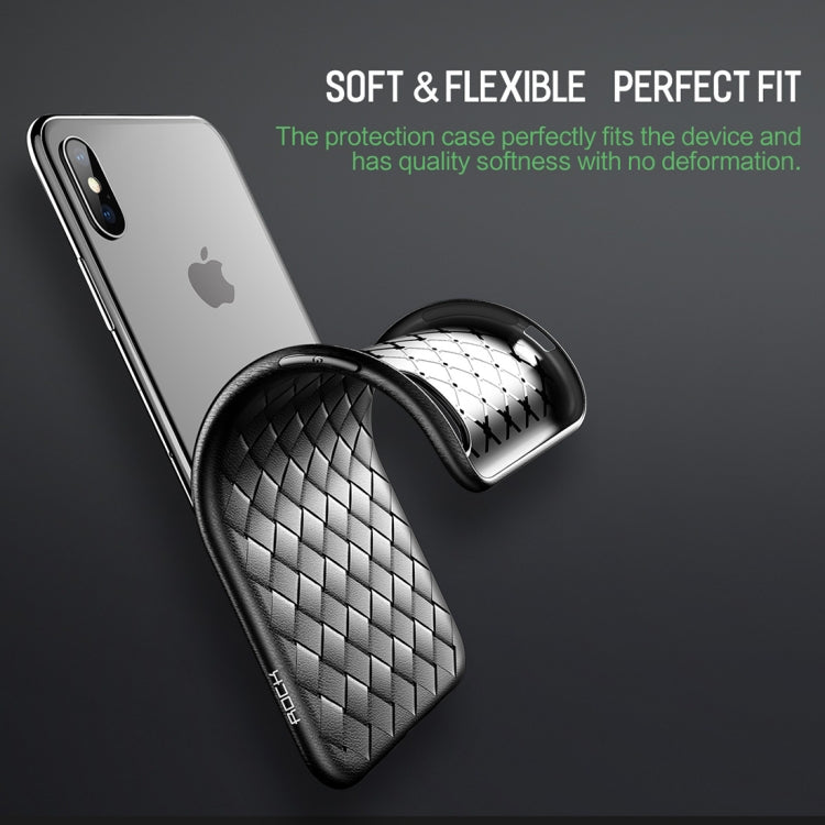 For iPhone XS ROCK Slim Weave Style TPU Soft Case(Red) - More iPhone Cases by ROCK | Online Shopping UK | buy2fix