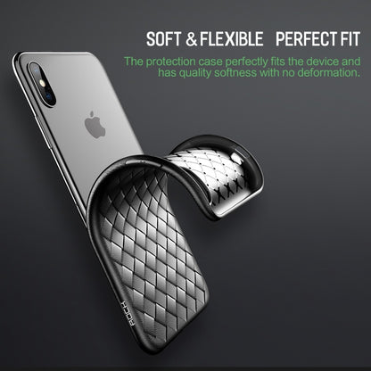 For iPhone XS ROCK Slim Weave Style TPU Soft Case(Red) - More iPhone Cases by ROCK | Online Shopping UK | buy2fix