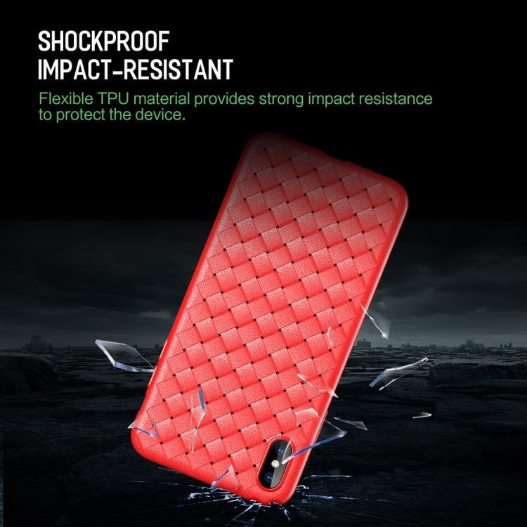 For iPhone XS ROCK Slim Weave Style TPU Soft Case(Red) - More iPhone Cases by ROCK | Online Shopping UK | buy2fix