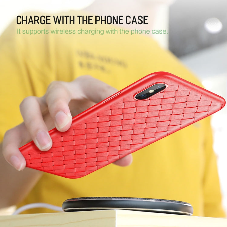 For iPhone XS ROCK Slim Weave Style TPU Soft Case(Red) - More iPhone Cases by ROCK | Online Shopping UK | buy2fix