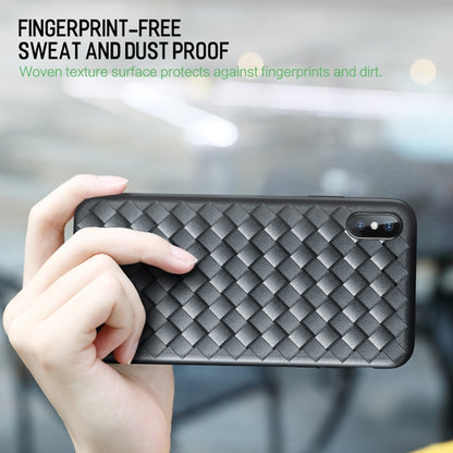 For iPhone XS ROCK Slim Weave Style TPU Soft Case(Red) - More iPhone Cases by ROCK | Online Shopping UK | buy2fix