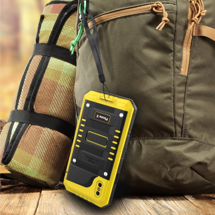 For iPhone X / XS Waterproof Dustproof Shockproof Zinc Alloy + Silicone Case (Yellow) - More iPhone Cases by buy2fix | Online Shopping UK | buy2fix