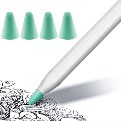 4 PCS Non-slip Mute Wear-resistant Nib Cover for Apple Pencil 1 / 2 (Mint Green) by buy2fix