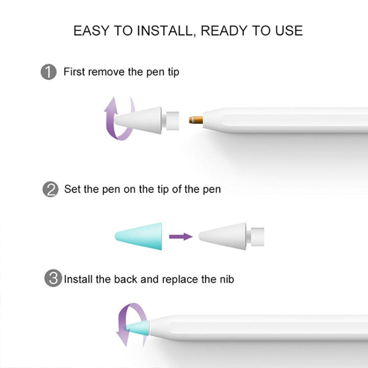 4 PCS Non-slip Mute Wear-resistant Nib Cover for Apple Pencil 1 / 2 (Mint Green) by buy2fix