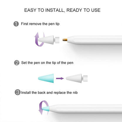 4 PCS Non-slip Mute Wear-resistant Nib Cover for Apple Pencil 1 / 2 (Mint Green) by buy2fix